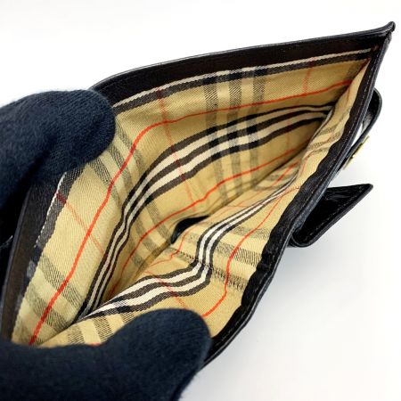  Burberrys バーバリーズ レザー GP金具 ブラック 2つ折り財布 コインポケット劣化