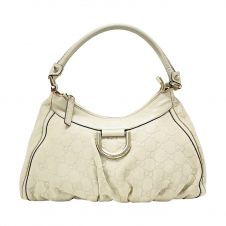 中古】 GUCCI グッチ バンブー トートバッグ 282317 グレー レザー