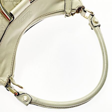  GUCCI グッチ グッチシマ 190525 アイボリー ハンドバッグ ワンショルダーバッグ レザー レディース ゴールド金具 布袋有