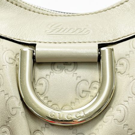  GUCCI グッチ グッチシマ 190525 アイボリー ハンドバッグ ワンショルダーバッグ レザー レディース ゴールド金具 布袋有