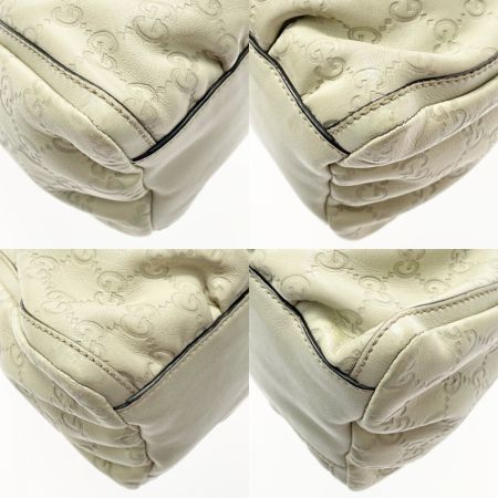  GUCCI グッチ グッチシマ 190525 アイボリー ハンドバッグ ワンショルダーバッグ レザー レディース ゴールド金具 布袋有