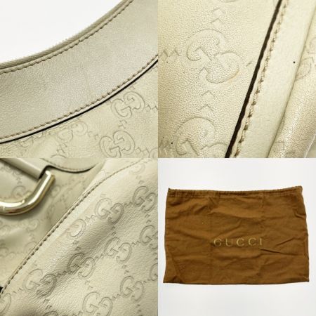  GUCCI グッチ グッチシマ 190525 アイボリー ハンドバッグ ワンショルダーバッグ レザー レディース ゴールド金具 布袋有