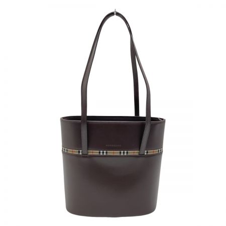  BURBERRY バーバリー ノバチェック レザー トートバッグ KU910BH54 ブラウン ワンショルダー