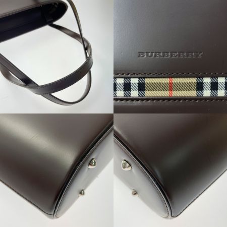  BURBERRY バーバリー ノバチェック レザー トートバッグ KU910BH54 ブラウン ワンショルダー