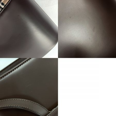  BURBERRY バーバリー ノバチェック レザー トートバッグ KU910BH54 ブラウン ワンショルダー