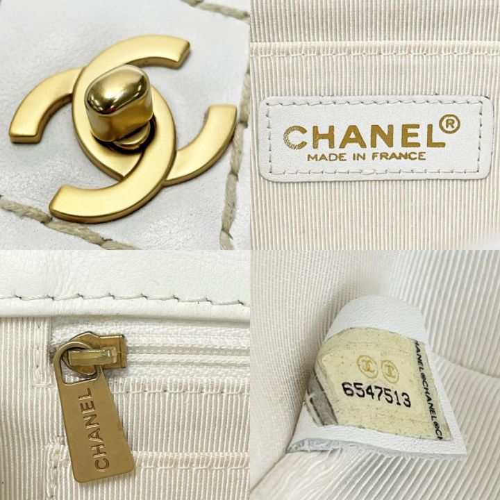 中古】 CHANEL シャネル マトラッセ25 ワイルドステッチ A14687 ホワイト チェーンショルダーバッグ ゴールド金具  ギャランティ・布袋有｜総合リサイクルショップ なんでもリサイクルビッグバン オンラインストア