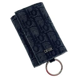 ☆☆ Christian Dior クリスチャンディオール オブリーク 12-BO-0292 ブラック キーケース キーリング トロッター 6P Bランク