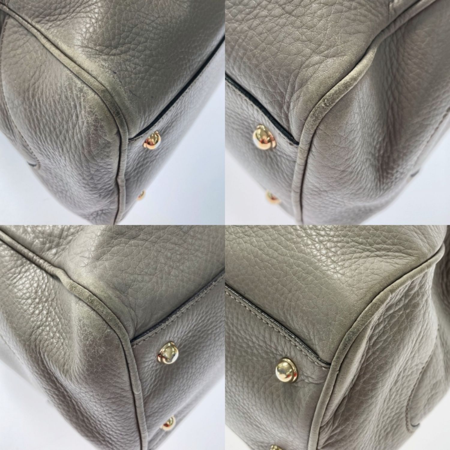 中古】 GUCCI グッチ バンブー トートバッグ 282317 グレー レザー