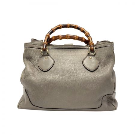  GUCCI グッチ バンブー トートバッグ 282317 グレー レザー ハンドバッグ 布袋有