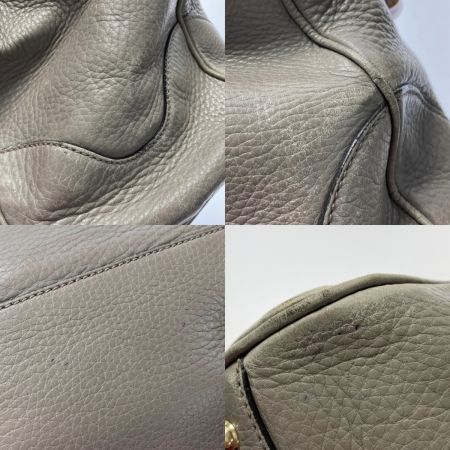  GUCCI グッチ バンブー トートバッグ 282317 グレー レザー ハンドバッグ 布袋有
