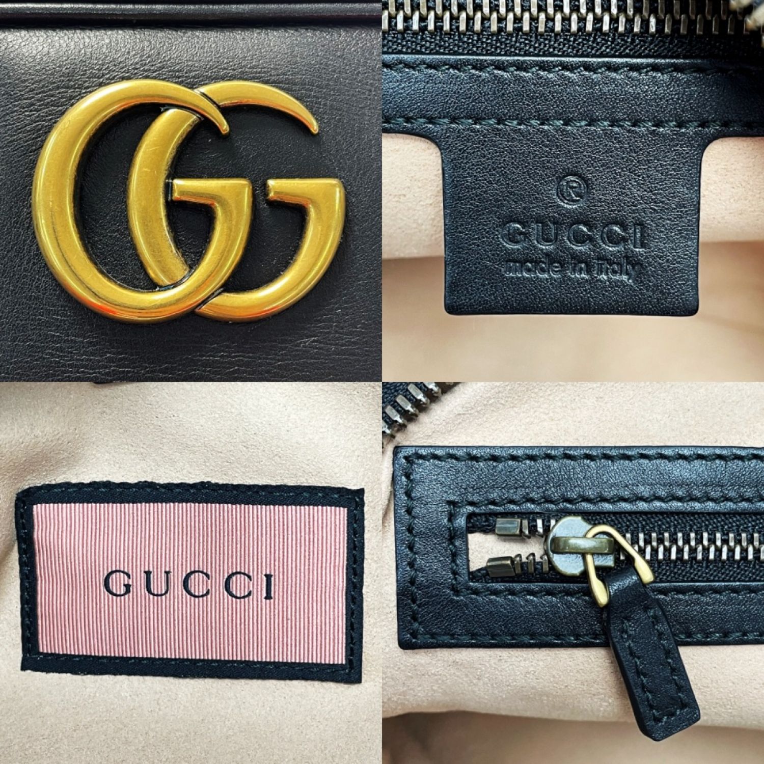 中古】 GUCCI グッチ GGマーモント 443499 ブラック/イエロー/ブルー