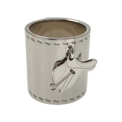 ☆☆ HERMES エルメス スカーフリング サドルチャーム 鞍 シルバー メタル 箱・布袋有 Aランク