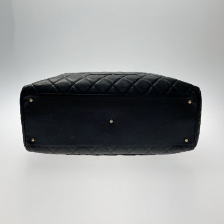  CHANEL シャネル マトラッセ ボストンバッグ ラージ ブラック キャビアスキン ココマーク ゴールド金具