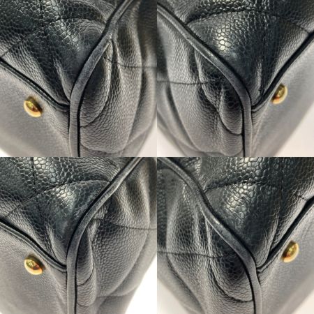  CHANEL シャネル マトラッセ ボストンバッグ ラージ ブラック キャビアスキン ココマーク ゴールド金具