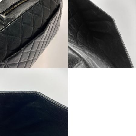  CHANEL シャネル マトラッセ ボストンバッグ ラージ ブラック キャビアスキン ココマーク ゴールド金具