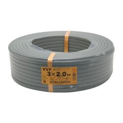 ☆☆ 富士電線工業(FUJI ELECTRIC WIRE) 《 VVFケーブル 平形 》100m巻 / 灰色 / VVF3×2.0  Sランク