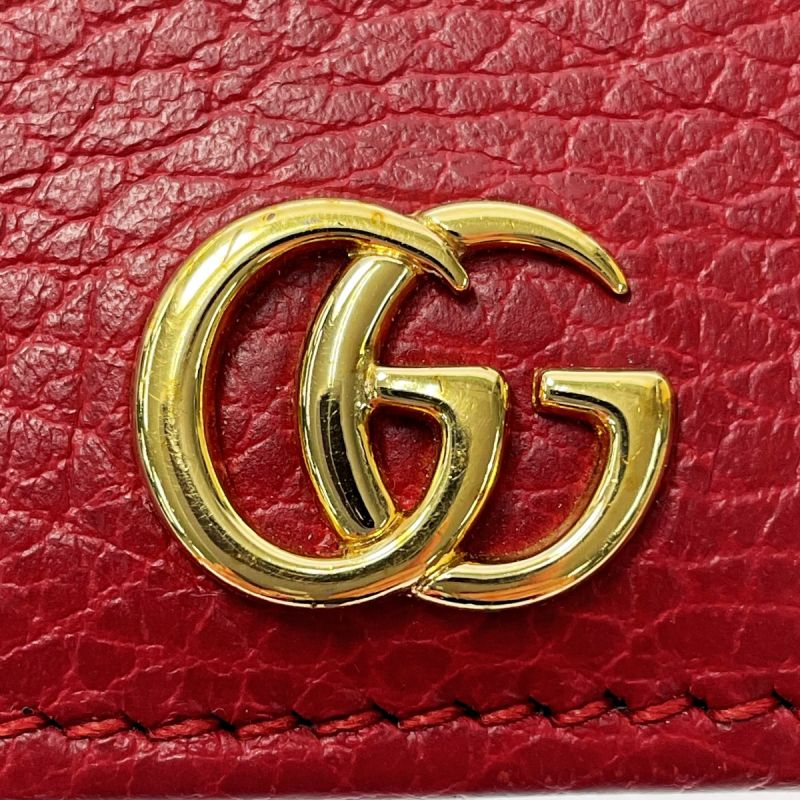 中古】 GUCCI グッチ マーモント 574804 レッド カードケース パス