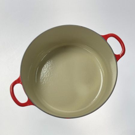  LE CREUSET ルクルーゼ  ココット・ロンド 26cm ガス・IH対応 チェリーレッド