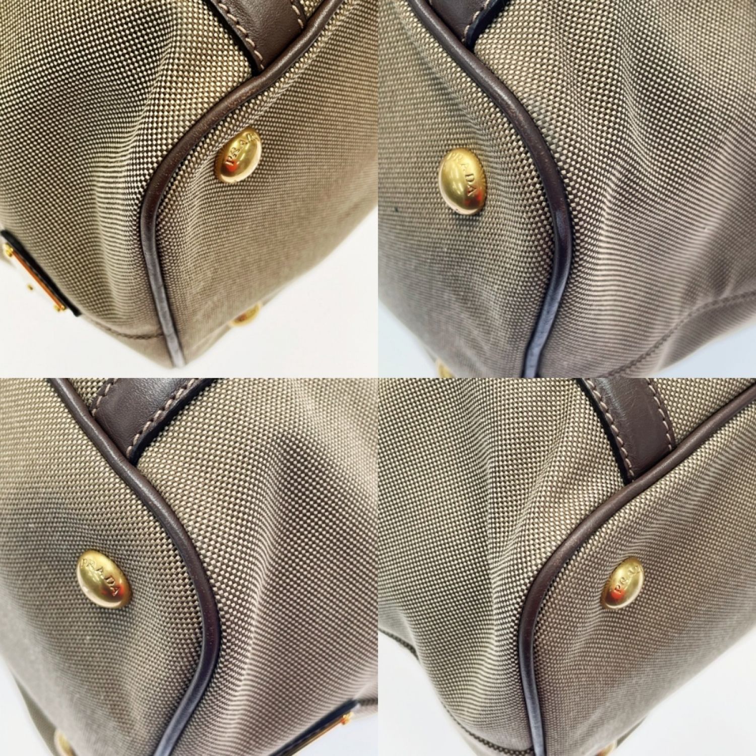 中古】 PRADA プラダ 2WAYトートバッグ BN1841 ブラウン系 ジャガード