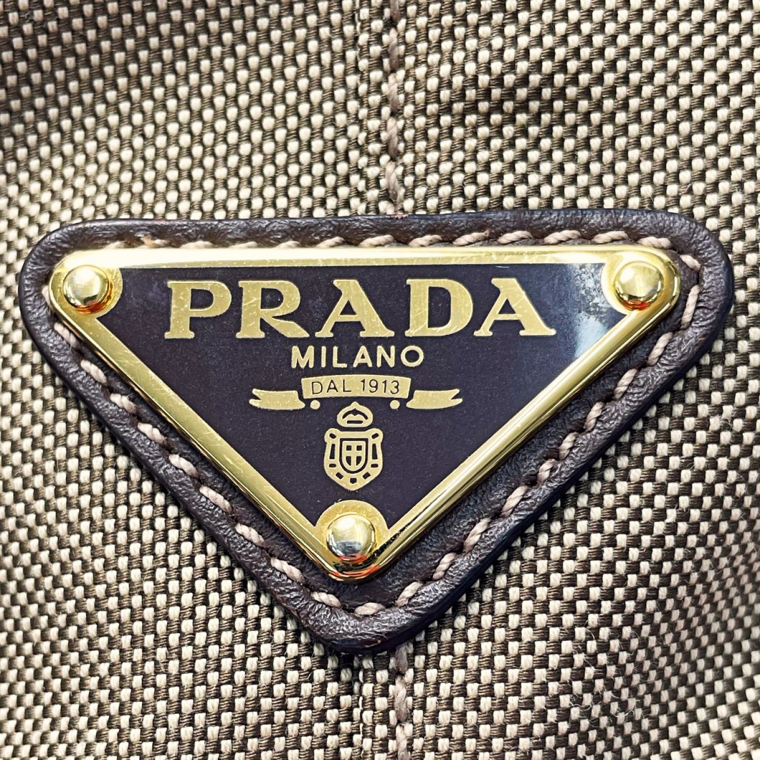 中古】 PRADA プラダ 2WAYトートバッグ BN1841 ブラウン系 ジャガード