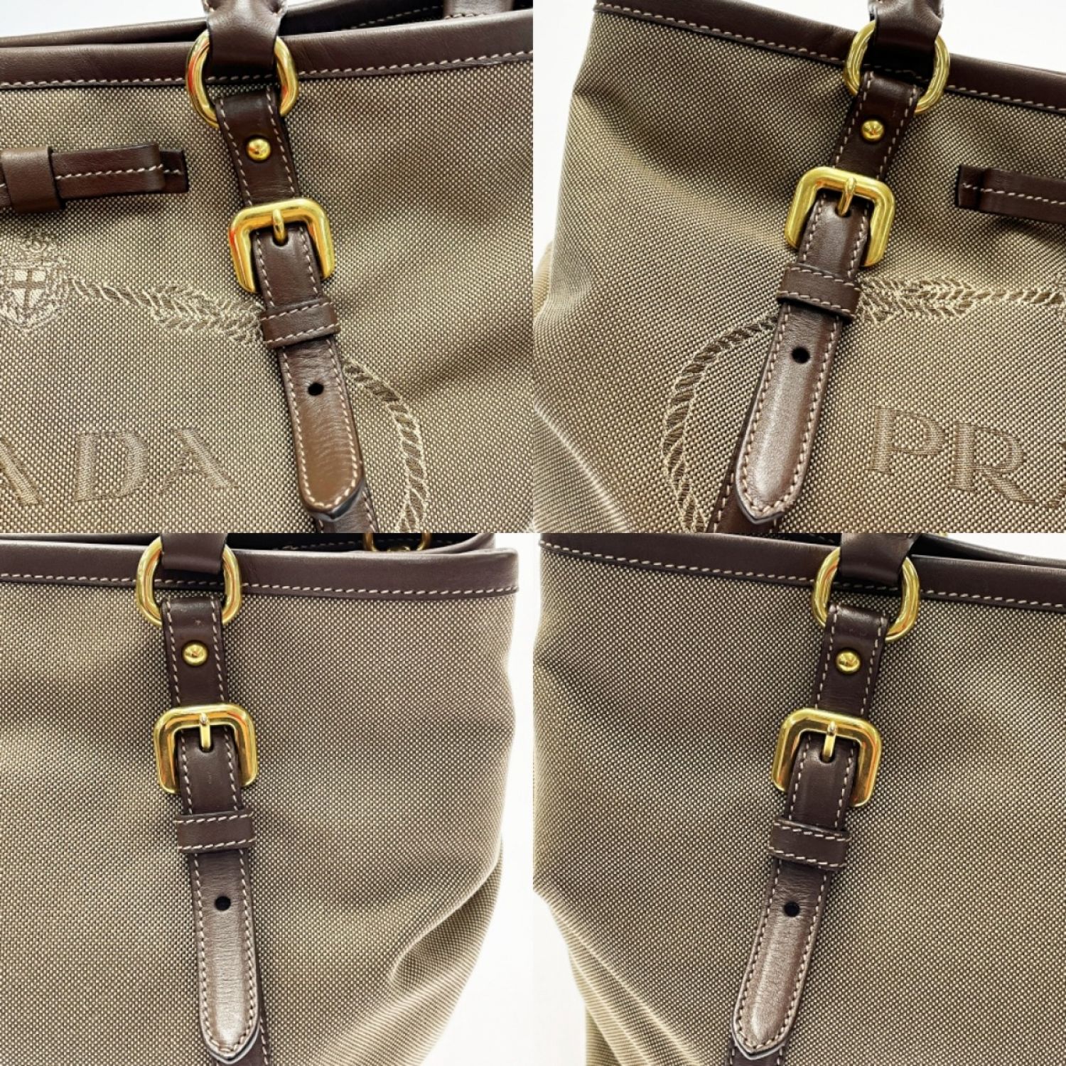 中古】 PRADA プラダ 2WAYトートバッグ BN1841 ブラウン系 ジャガード