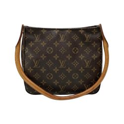☆☆ LOUIS VUITTON ルイヴィトン モノグラム ルーピングMM M51146 ブラウン ショルダーバッグ ワンショルダー 布袋有 Cランク
