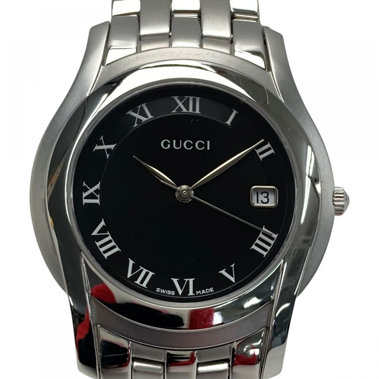 中古】 GUCCI グッチ デイト 5500M ブラック文字盤 クォーツ メンズ