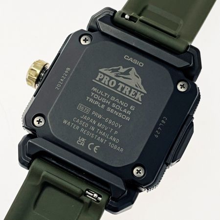 CASIO カシオ  PRO TREK クライマーライン PRW-6900Y-3JF ブラック×グリーン 電波ソーラー デジアナ メンズ 腕時計 箱・取説有