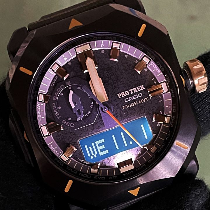 CASIO カシオ PRO TREK クライマーライン PRW-6900Y-3JF ブラック×グリーン 電波ソーラー デジアナ メンズ 腕時計  箱・取説有｜中古｜なんでもリサイクルビッグバン