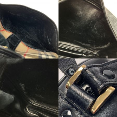  Burberrys バーバリーズ ノバチェック シャドーホース ショルダーバッグ アイボリー×ブラック キャンバス レザー