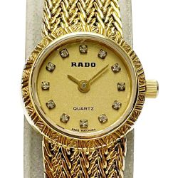 ☆☆ RADO ラドー クォーツ Ref.133.9699.2 ゴールド ステンレススチール 12Pダイヤ レディース 腕時計 Cランク