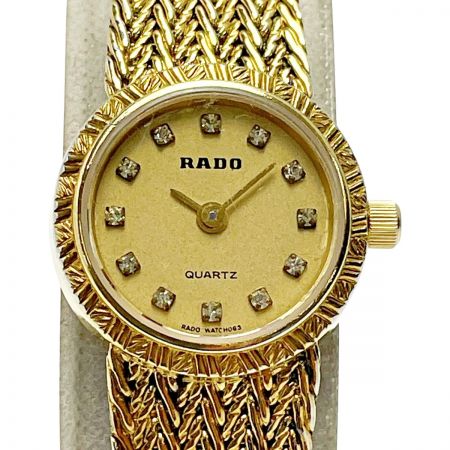  RADO ラドー クォーツ Ref.133.9699.2 ゴールド ステンレススチール 12Pダイヤ レディース 腕時計