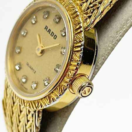  RADO ラドー クォーツ Ref.133.9699.2 ゴールド ステンレススチール 12Pダイヤ レディース 腕時計