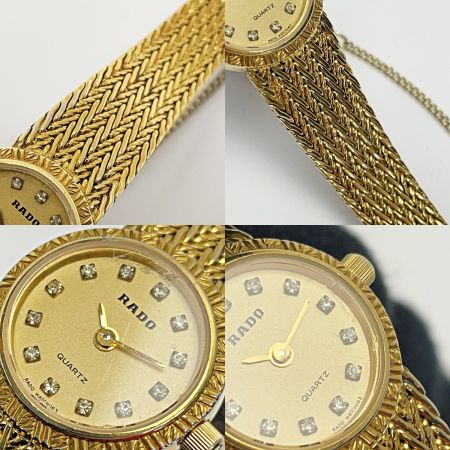  RADO ラドー クォーツ Ref.133.9699.2 ゴールド ステンレススチール 12Pダイヤ レディース 腕時計