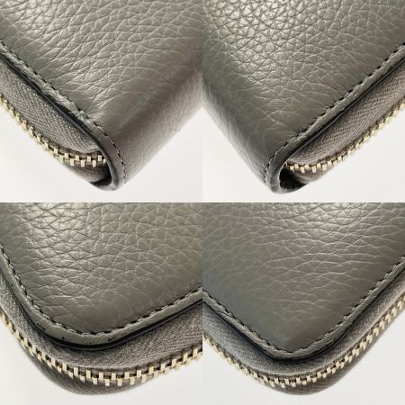  Chloe クロエ ラウンドファスナー財布 グレー レザー ゴールド金具 レディース 布袋有