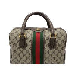 ☆☆ GUCCI グッチ GG柄 シェリーライン ミニボストン 67-01-4422 ブラウン ハンドバッグ オールドグッチ Cランク