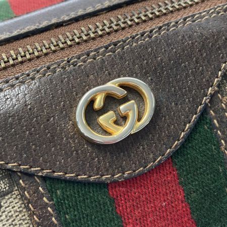  GUCCI グッチ GG柄 シェリーライン ミニボストン 67-01-4422 ブラウン ハンドバッグ オールドグッチ