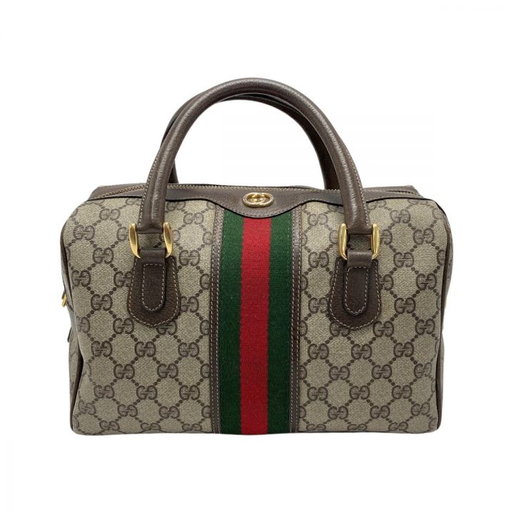 GUCCI グッチ GG柄 シェリーライン ミニボストン 67-01-4422 ブラウン ハンドバッグ オールドグッチ ｜中古｜なんでもリサイクルビッグバン