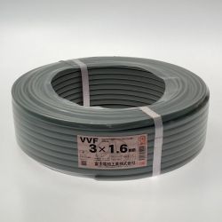 ☆☆ 富士電線工業(FUJI ELECTRIC WIRE) 富士電線《 VVFケーブル 平形 》100m巻 / 灰色 / VVF3×1.6 Sランク