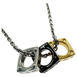 ☆☆ LOUIS VUITTON ルイヴィトン ペンダント モノグラム ボールド M00675 シルバー×ゴールド×ブラック ネックレス 箱・布袋有 Bランク