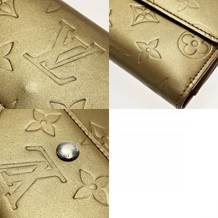  LOUIS VUITTON ルイヴィトン モノグラム・マット ポルトモネ・ビエ・カルトクレディ M65117 ゴールド 2つ折り財布 レディース