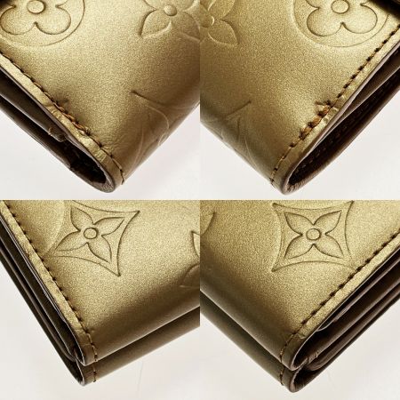  LOUIS VUITTON ルイヴィトン モノグラム・マット ポルトモネ・ビエ・カルトクレディ M65117 ゴールド 2つ折り財布 レディース