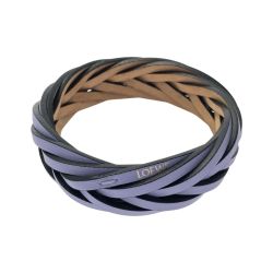 ☆☆ LOEWE ロエベ ブレイデッド バングル ラベンダー ブレスレット クラシックカーフ 箱有 Bランク