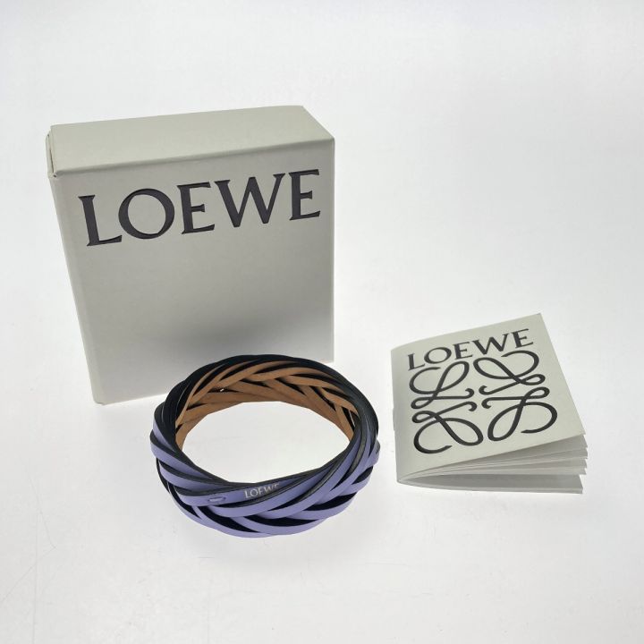 LOEWE ロエベ ブレイデッド バングル ラベンダー ブレスレット クラシックカーフ 箱有｜中古｜なんでもリサイクルビッグバン