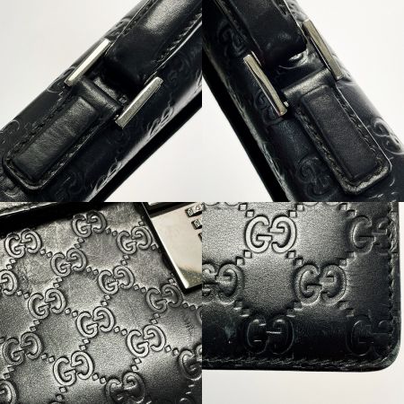  GUCCI グッチ グッチシマ 34044 ブラック ビジネスバッグ レザー メンズ シルバー金具