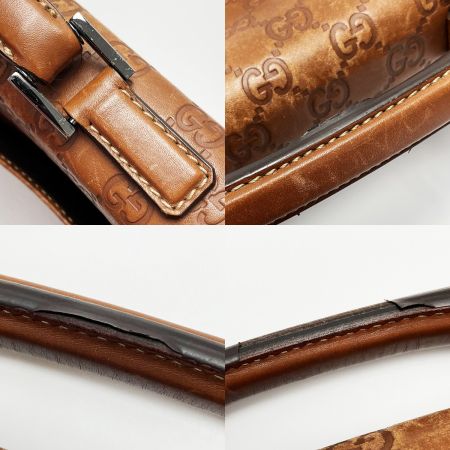  GUCCI グッチ グッチシマ 34044 212792 ブラウン ビジネスバッグ レザー メンズ シルバー金具