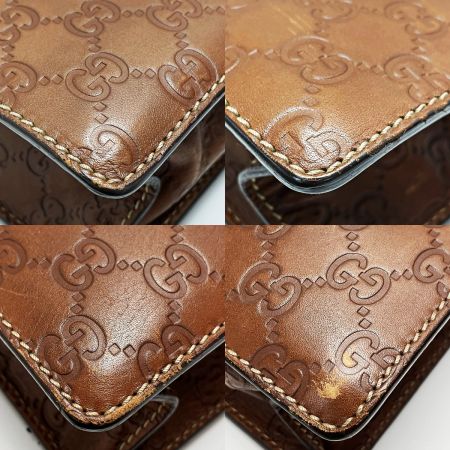  GUCCI グッチ グッチシマ 34044 212792 ブラウン ビジネスバッグ レザー メンズ シルバー金具