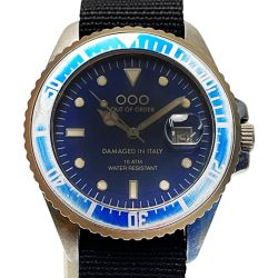 ☆☆ OUT OF ORDER アウトオブオーダー ダイバーズウォッチ ネイビー クォーツ メンズ 腕時計 Cランク