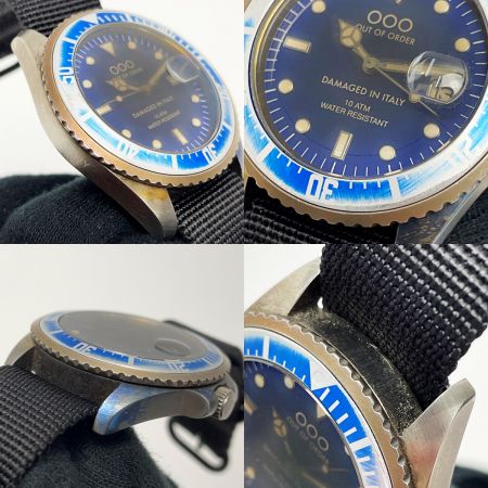  OUT OF ORDER アウトオブオーダー ダイバーズウォッチ ネイビー クォーツ メンズ 腕時計