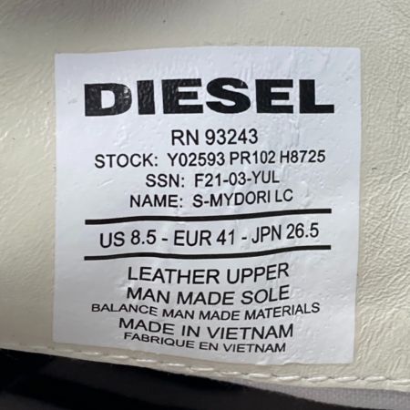  DIESEL ディーゼル スニーカー SIZE 26.5cm メンズ Y02593 ホワイト×レッド